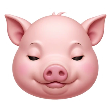 Meme-Worthy Cute Sleeping Pig Portrait Emoji, Head resting peacefully with a contented smile, showcasing a delightfully stout build and a luxuriously soft rosy-pink hide, eyes shut in a serene, restful nap, Simplified yet hilariously adorable features, highly detailed, glowing with a soft, drowsy light, high shine, relaxed and utterly lovable, stylized with an air of playful laziness, bright and heartwarming, soft glowing outline, capturing the essence of a comically sleepy pig, so meme-worthy it feels like it could instantly become the next viral sensation of adorable slumber! sticker