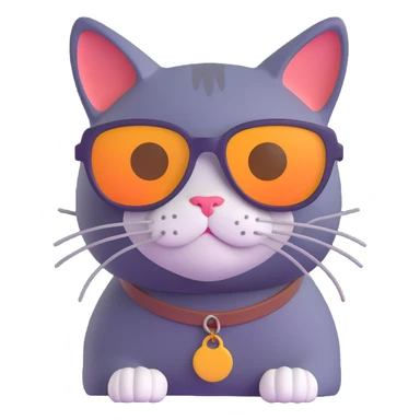 A cat wearing sunglasses sticker