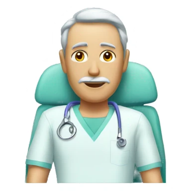 the patient man is on the surgical table sticker