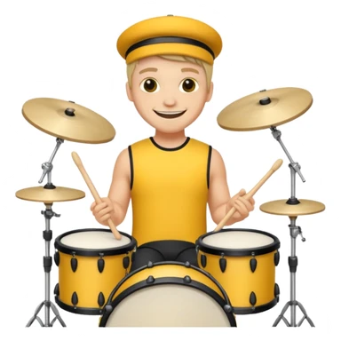 yellow drummer at drum kit sticker