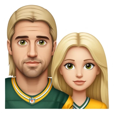 Aaron Rodgers with woman with long blonde hair  sticker