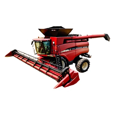 Case IH Axial-Flow 8250 (2022) – Cinematic-realistic Case IH Axial-Flow 8250 harvester, its deep red body towering over endless wheat fields. The massive cutting header slices through golden crops, sending a steady stream of grain into the bin as dust and chaff swirl in the afternoon sun. sticker