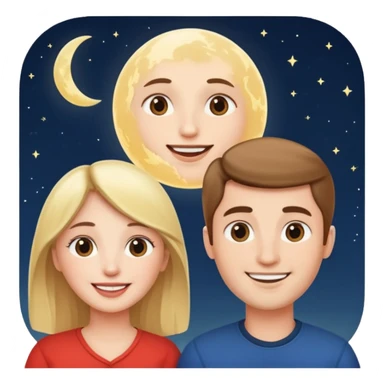 couple talking with moon in the background sticker