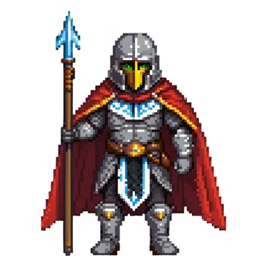 War lord with cape and spear sticker