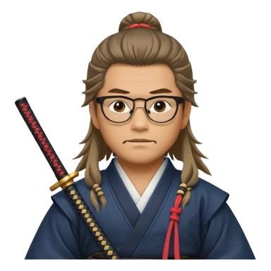 Long Haired Samurai with Glasses, Samurai with long hair tied back and glasses


 sticker