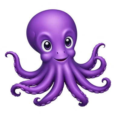 Purple octopus with happy eyes   sticker