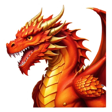 cinematic-noble-fierce-fire-dragon-portrait-emoji,-poised-and-imposing,-with-a-muscular,-scaled-body-ablaze-in-fiery-hues-of-crimson,-molten-orange,-and-molten-gold,-and-intense,-burning-eyes-that-mirror-the-heart-of-a-volcano;-rendered in detail sticker