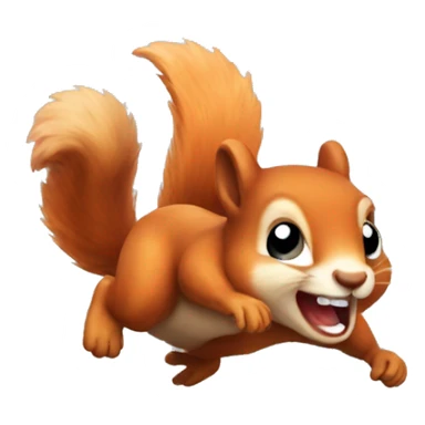 jumping squirrel orange burnt sticker