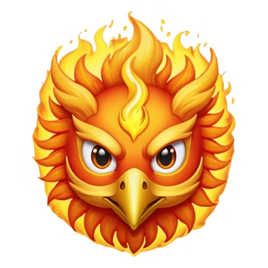 Phoenix force from marvel in a shape of flame bird face to screen  sticker