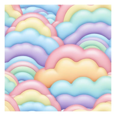 melted pastel rainbow puffy pattern background  sticker