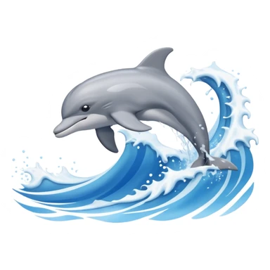 jumping dolphin above waves sticker