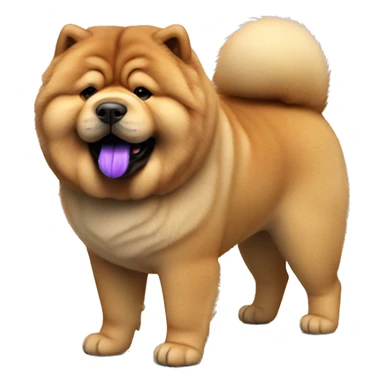Chow chow with purple tongue, full-body, photorealistic 4k sticker