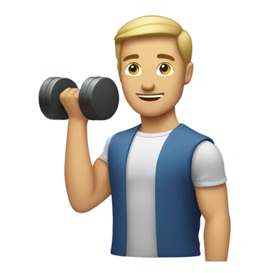 White Man holding a Dumbell sticker