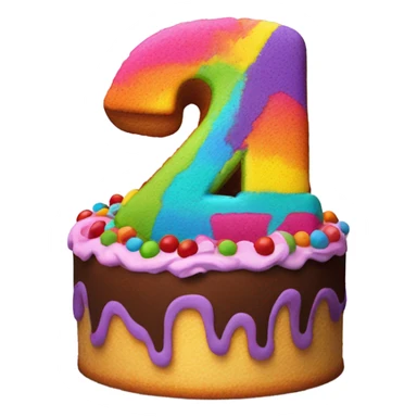 Festive cake with number 24 sticker