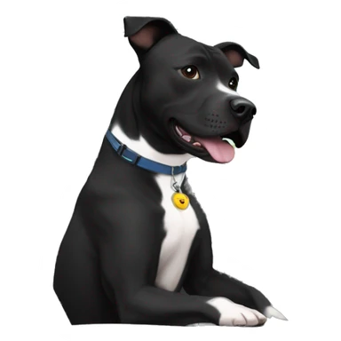 black staffordshire terrier car ride sticker