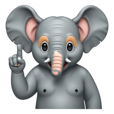 Orta parmak çeken fil sticker