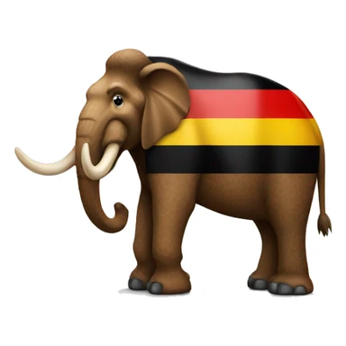german mammoth with a German flag in his hand sticker