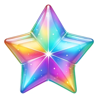 vibrant holographic rainbow y2k aesthetic hollow glass star bubble  sticker