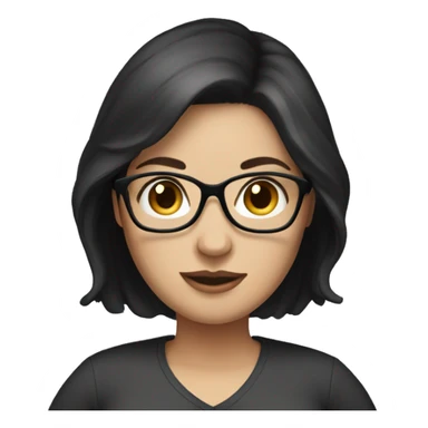 White pregnant woman with dark hair and glasses  sticker