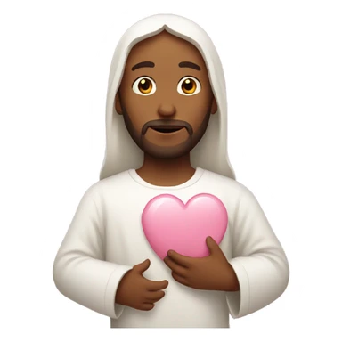 Jesus holding a baby pink heart sticker