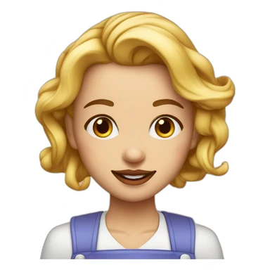 Cocinera rubia con labios pintados y pendientes de aro sticker