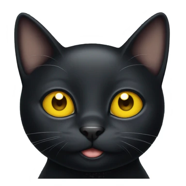 Black cat With yellow eyes Smiling sticker