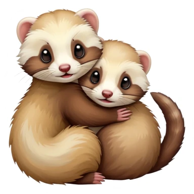 Ferret hugging a ferrets  sticker