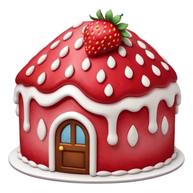 a house shaped strawberry cake sticker