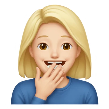 Person laughing covering their mouth  sticker