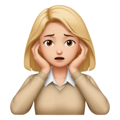 Girl With hands on neck stressed  sticker