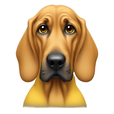 A BLOODHOUND wearing a yellow tee shirt with JJC in blue.  sticker