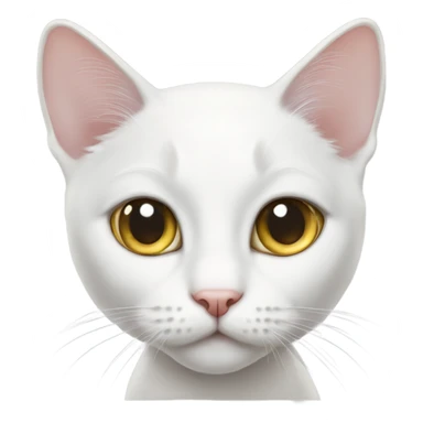 skinny white cat with heterochromia  sticker