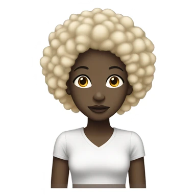 very light skin girl gurl with a  black afro sticker