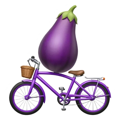 Eggplant riding a bike sticker