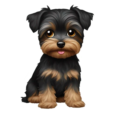 Black Yorkiepoo  sticker