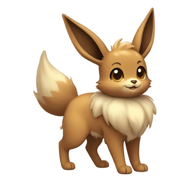 Kawaii Shiny Pastel Brown Eevee Full Body sticker