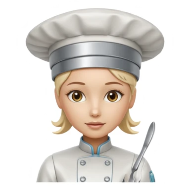 female robot chef sticker