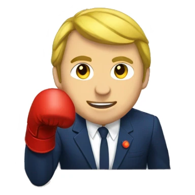Macron qui boxe sticker