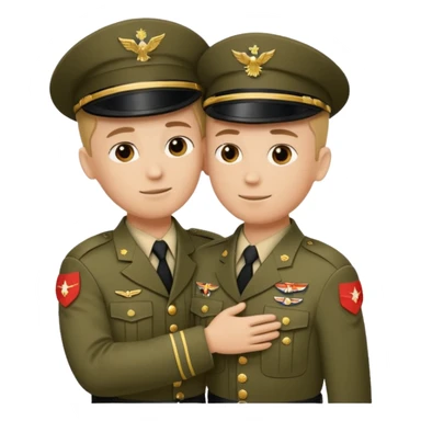 dos soldados dando es un abrazo de solidaridad de fraternidad sticker