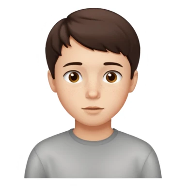 cute brunnete boy with short hair light skin and freckles sticker