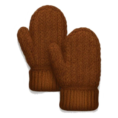 Brown knitted mittens sticker