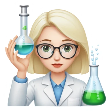 female researcher in lab doing experiment  sticker