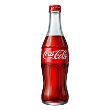 classic curved Coca-Cola style glass bottle with red liquid inside sticker