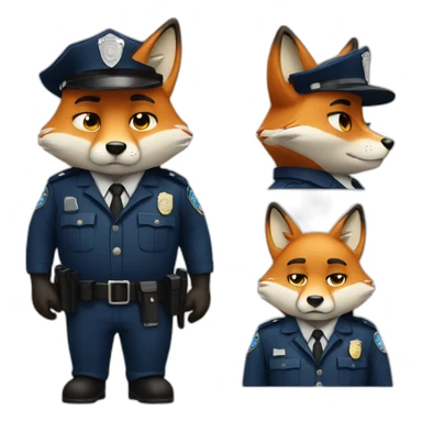 police fox sad sticker