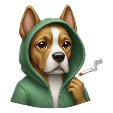 Dog wearing a hoodie and smoking a cigarette  sticker