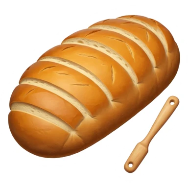 Baking humanless avatar in clean vibrant style illustration. Fresh bread and rolling pin, warm golden tones, simple shapes, flat design, high contrast, cozy and friendly. sticker