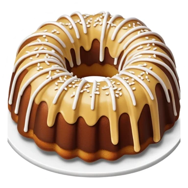 vanilla bundt cake with chocolate frosting and white sprinkles sticker