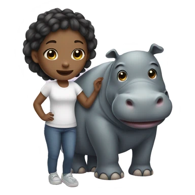 Girl with Moodeng hippo  sticker