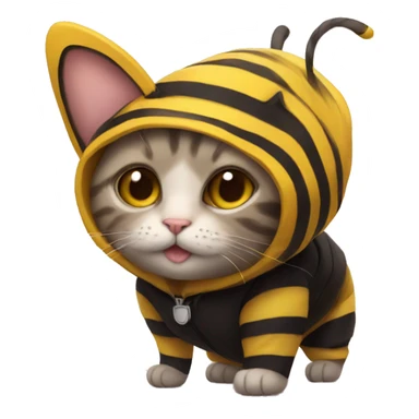 cat in a bumblebee costume sticker