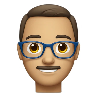 Homme brun aux yeux bleu avec lunette sticker